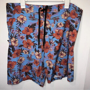 Brooklyn Cloth BKLYN, 36W tropical pocket lace up loop closure board short